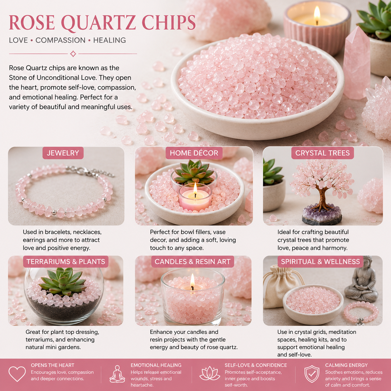 Rose Quartz Chips