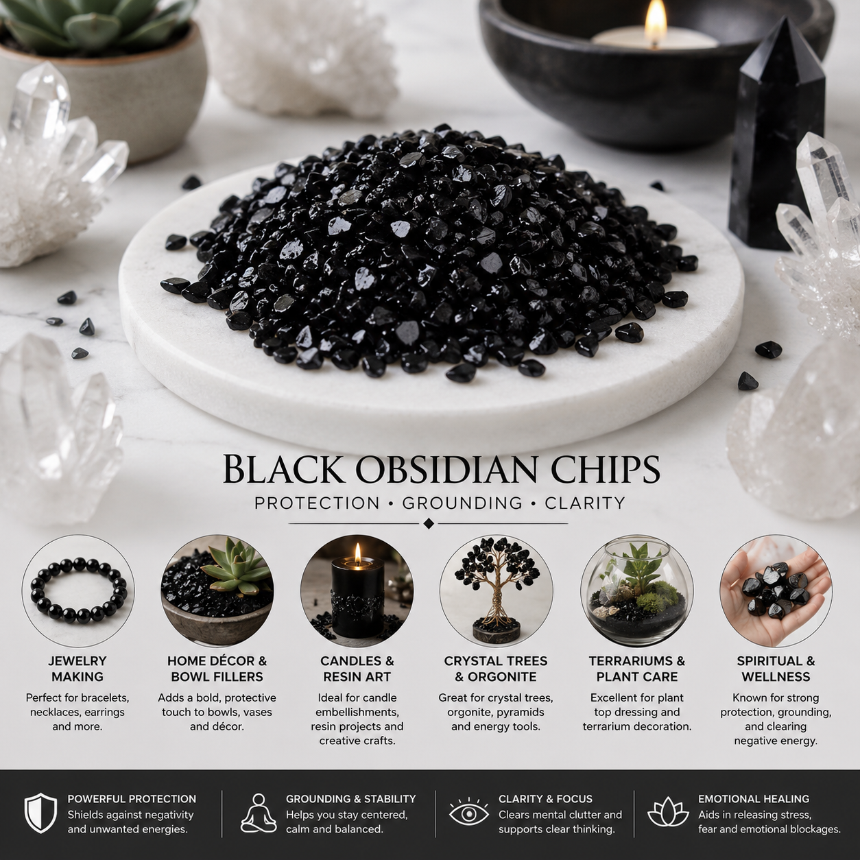 Black Obsidian Chips