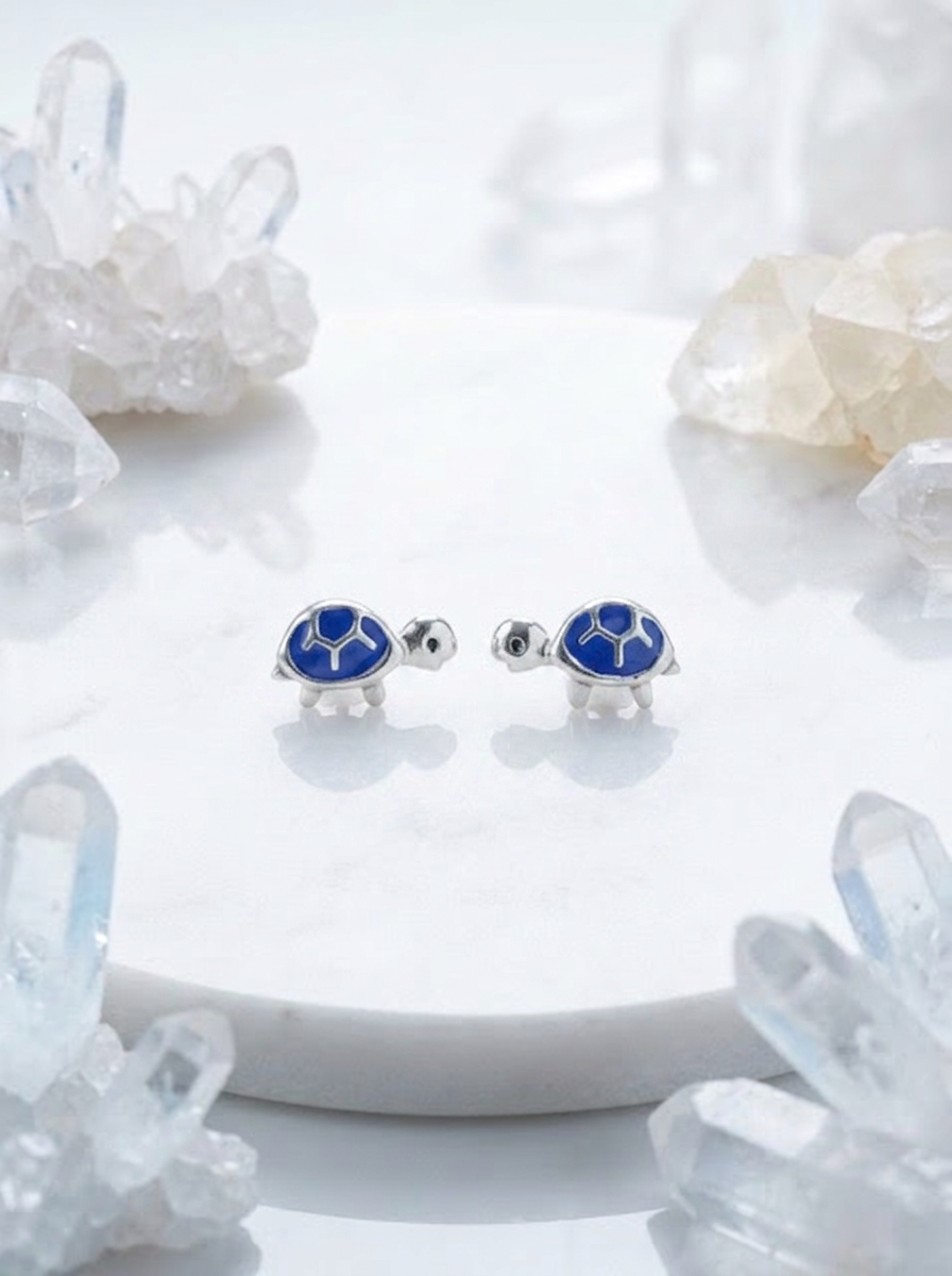Malibu Blue Turtle meenakari earrings