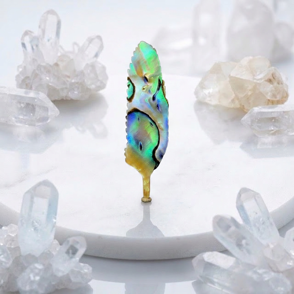 Mother Of Pearl Feather Pendant