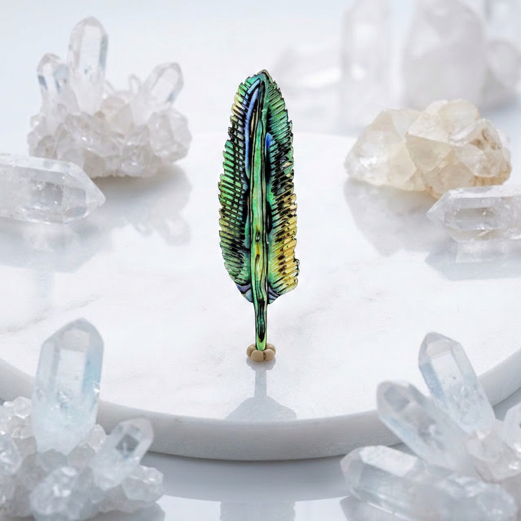 Mother Of Pearl Feather Pendant