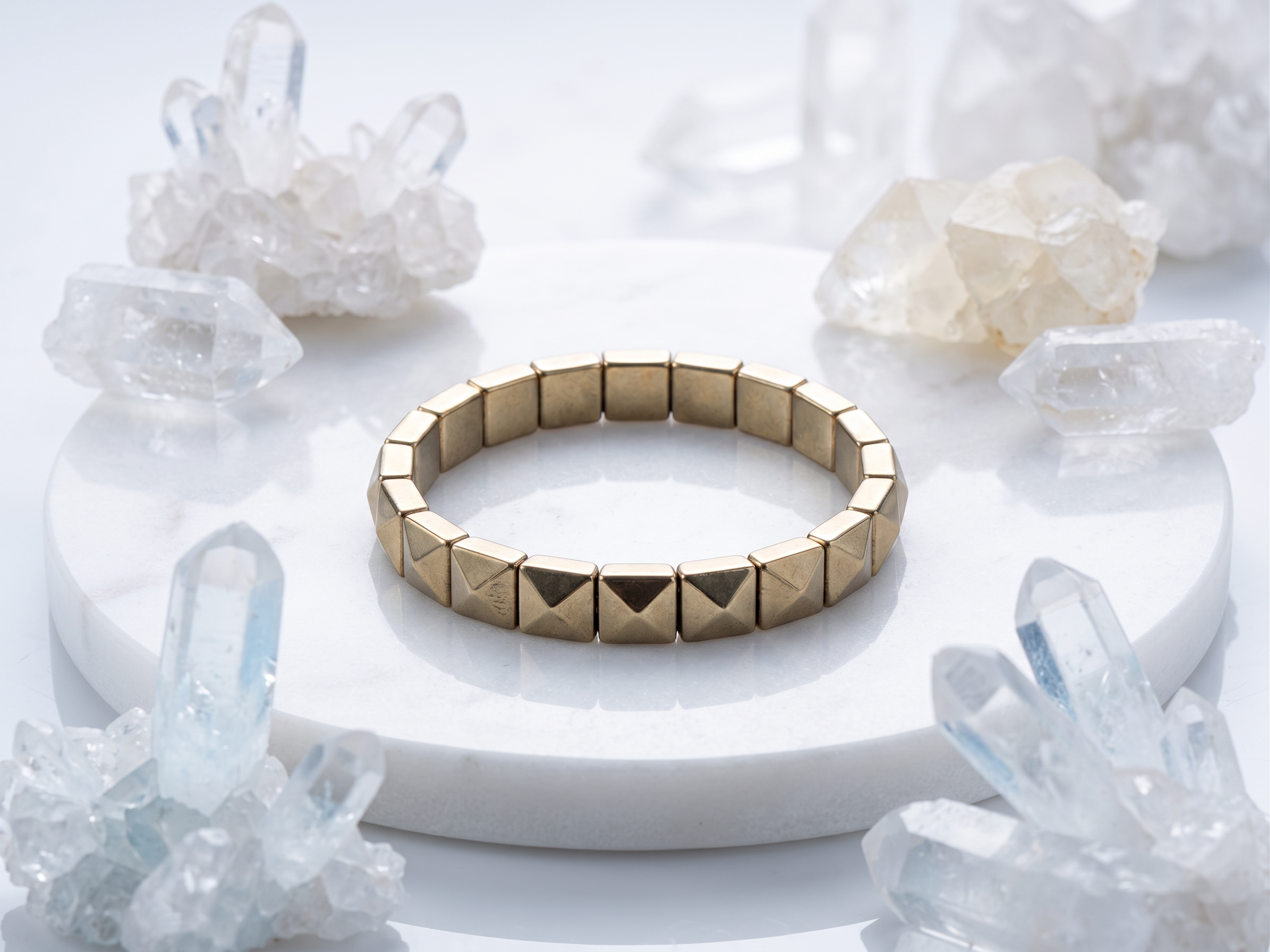 Natural Pyrite Bracelet – Healing Crystal for Wealth, Confidence & Manifestation
