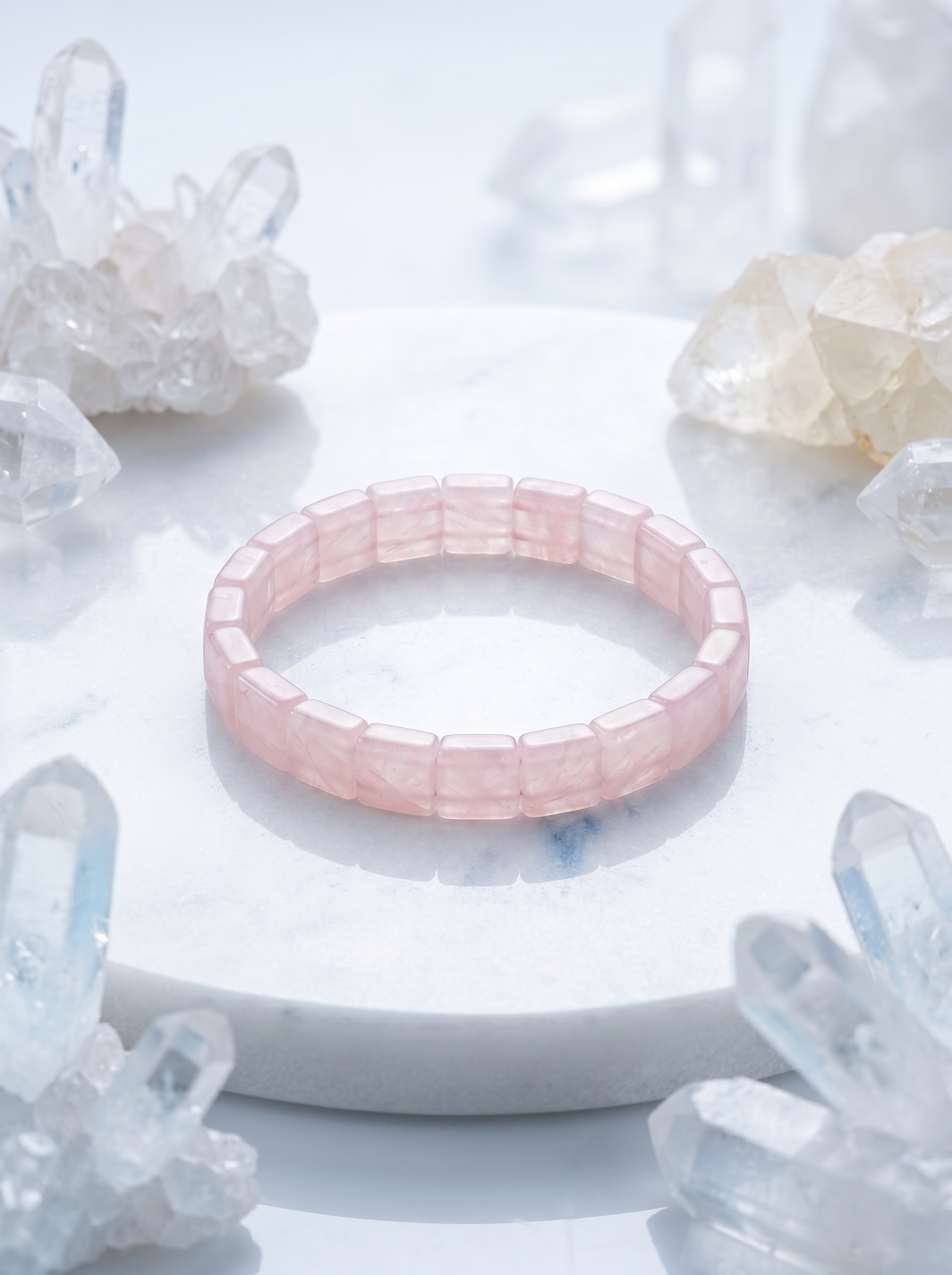 Natural Rose Quartz Bracelet – Healing Crystal for Unconditional Love, Romance & Self-Care