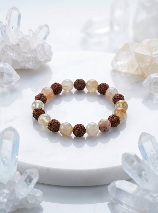 Rudraksh & Citrine Bracelet