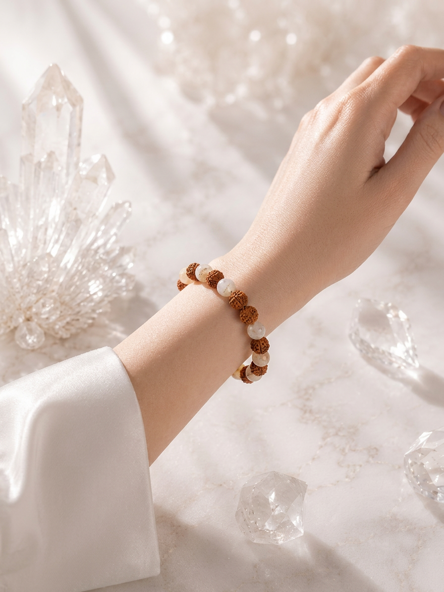 Rudraksh & Citrine Bracelet