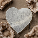 Selenite Disc – Heart Plain