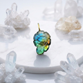 Snail Shape Labradorite Silver Pendant