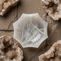 Sun Shape Round Selenite Bowl 14 cm
