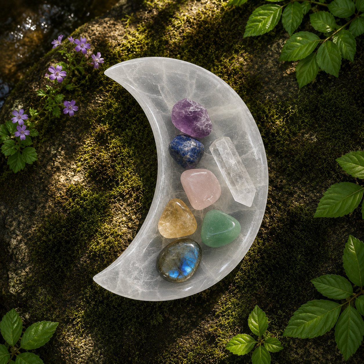 Half Moon Selenite Bowl