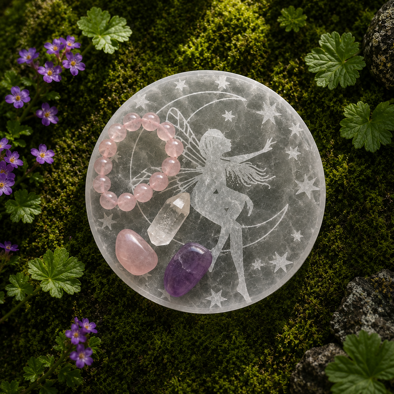 Selenite Disc – Round Fairy