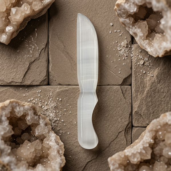 Selenite Knife Carving
