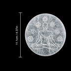 Selenite Disc – Buddha with 7 Chakra round