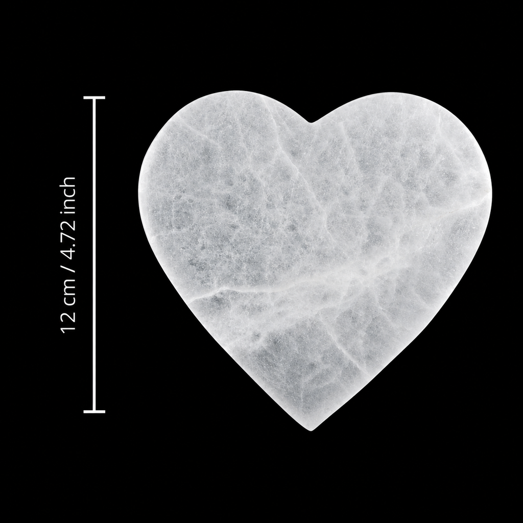 Selenite Disc – Heart Plain