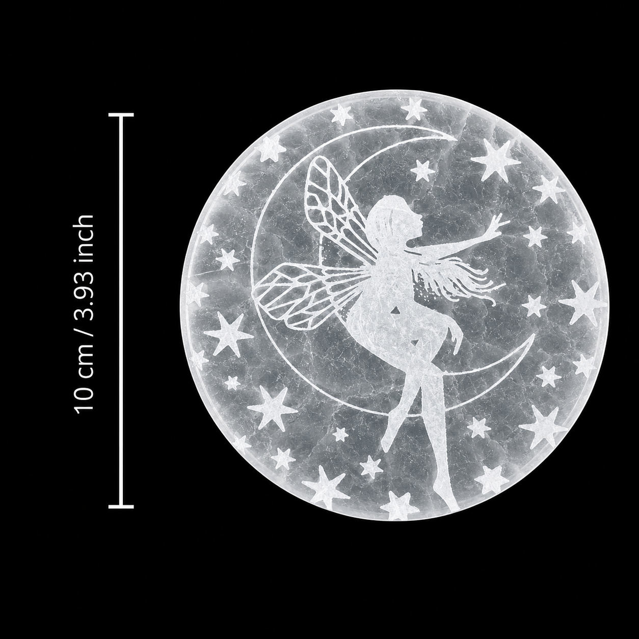 Selenite Disc – Round Fairy