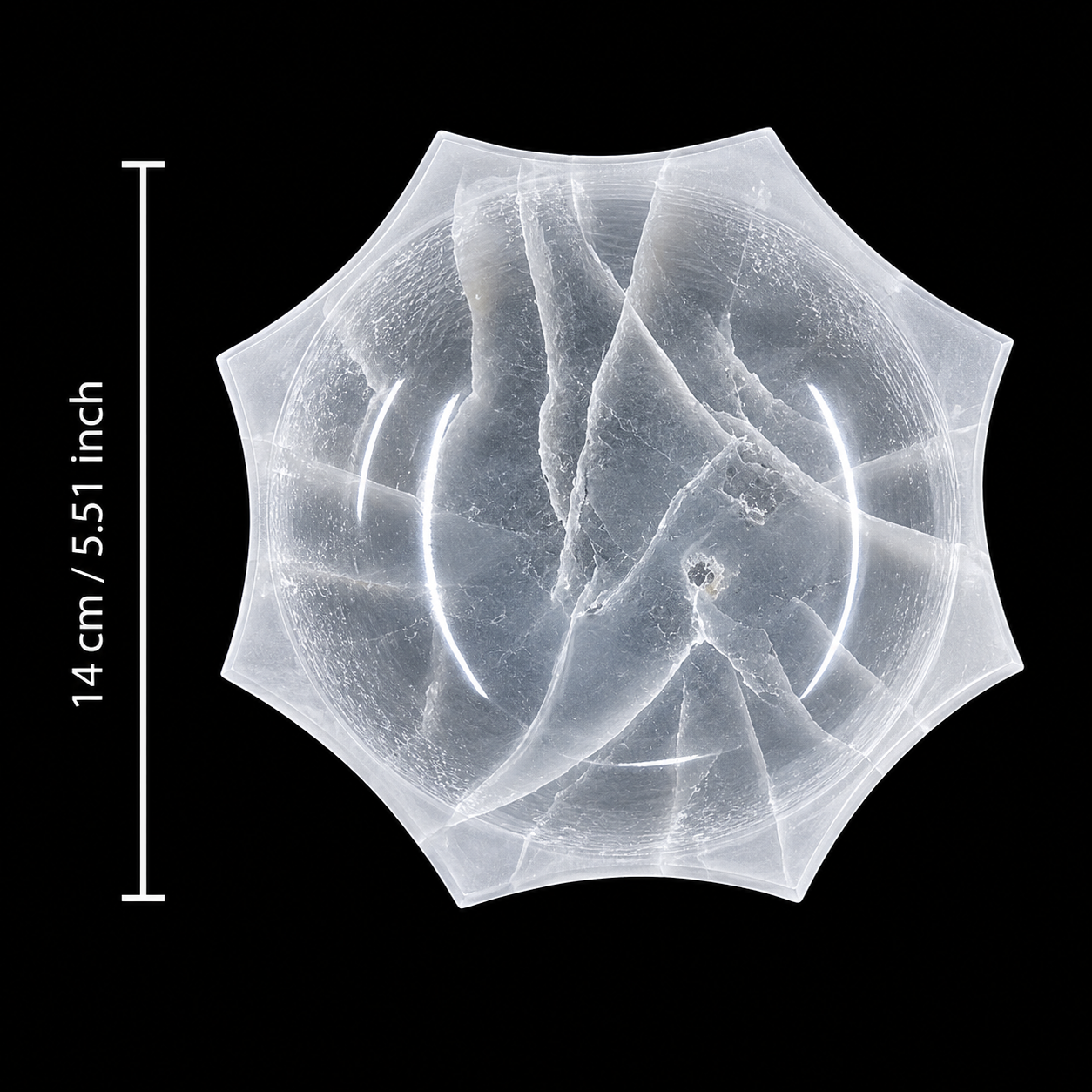 Sun Shape Round Selenite Bowl