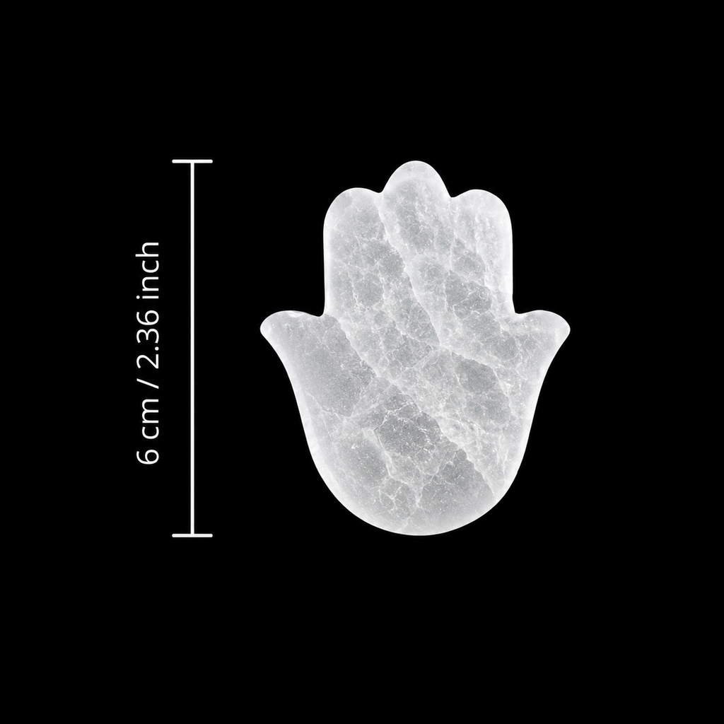 Selenite Disc – Hamsa Shape
