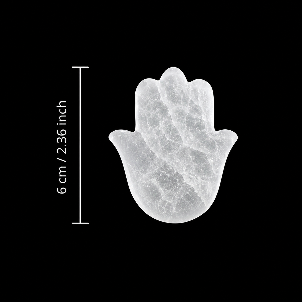 Selenite Disc – Hamsa Shape