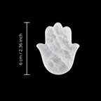 Selenite Disc – Hamsa Shape