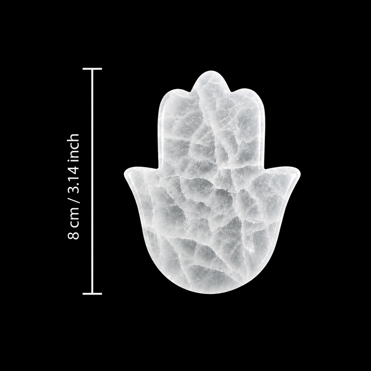 Selenite Disc – Hamsa Shape