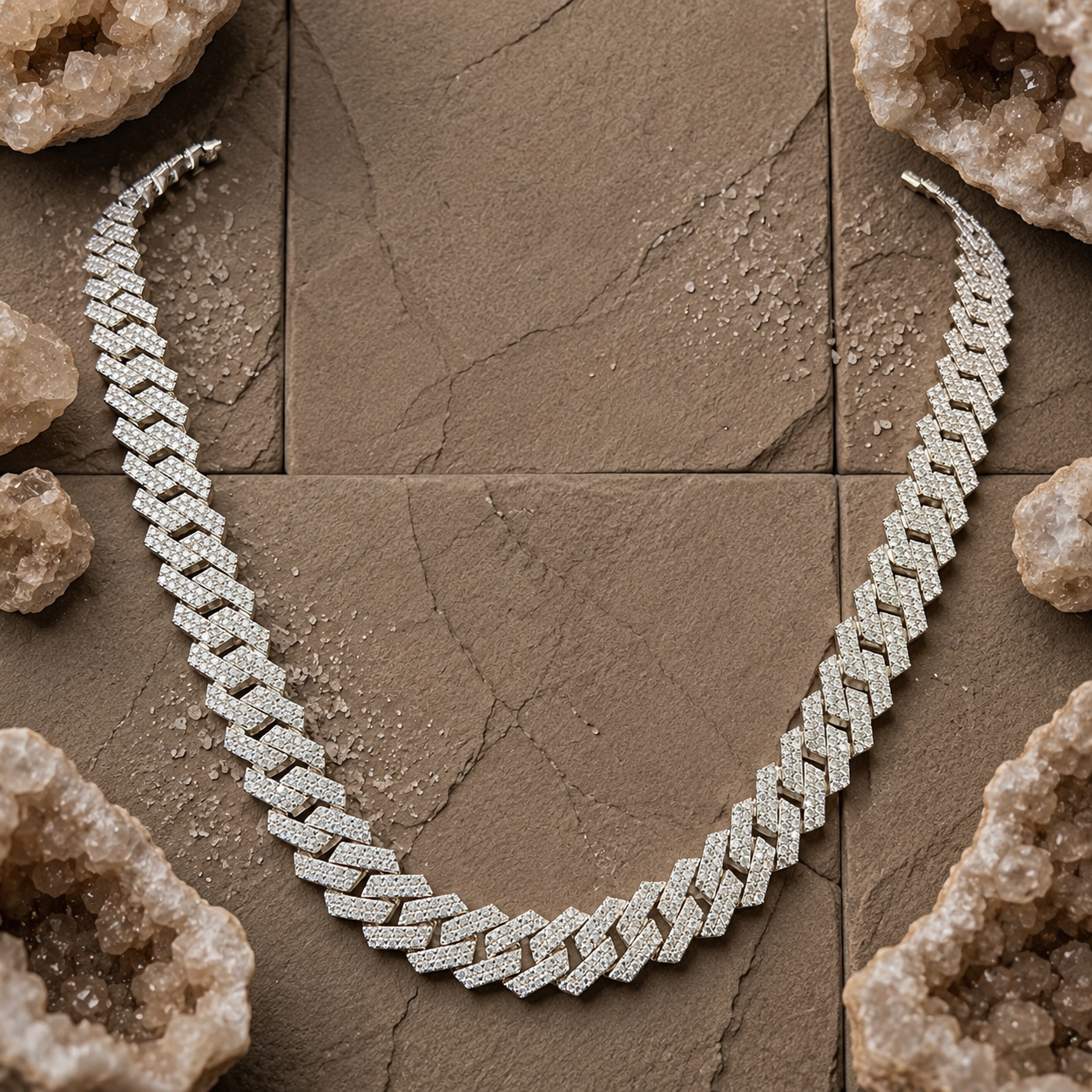 Moissanite gentleman's chain (8MM-19inches)