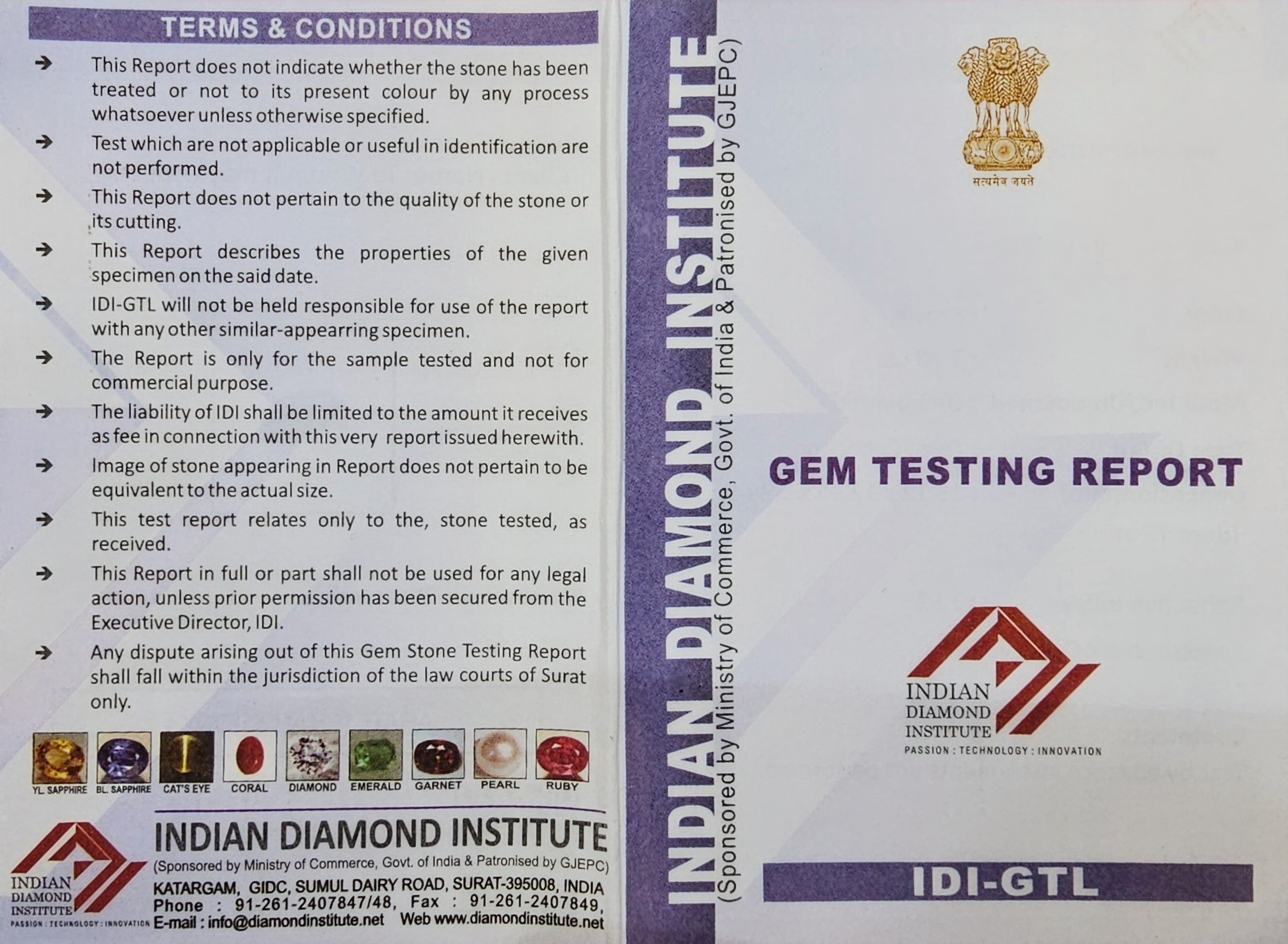 Certificate back